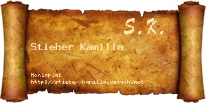 Stieber Kamilla névjegykártya